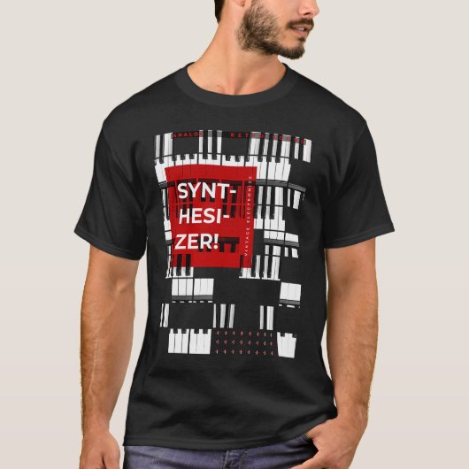 Synthesizer elektronica analoge retro geluid t-shirt (Voorkant)