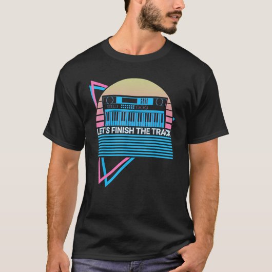 Synthesizer elektronische muzikant Laten we eindig T-shirt (Voorkant)