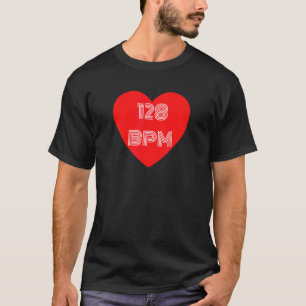 Synthesizer I Love 128 bpm voor dansfans T-shirt
