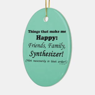 Synthesizer maakt me gelukkig keramisch ornament