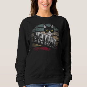 Synthesizer met kattenretro Synthetisch dampgolfka Trui
