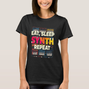 Synthesizer Musicus Synth DAW Eten Slapen Synth Re T-shirt