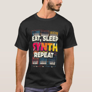 Synthesizer Musicus Synth DAW Eten Slapen Synth Re T-shirt