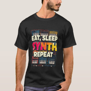 Synthesizer Musicus Synth DAW Eten Slapen Synth Re T-shirt