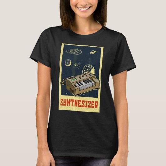 Synthesizer Synth Keyboard Electronic Musicians Mo T-shirt (Voorkant)