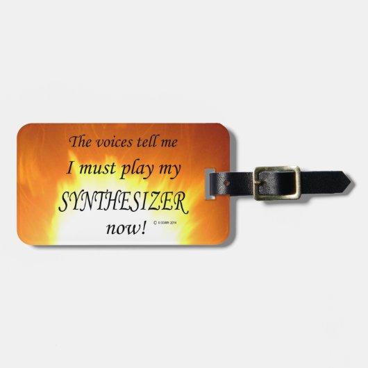 Synthesizer Voices zegt dat hij moet spelen Bagagelabel (Voorkant horizontaal)