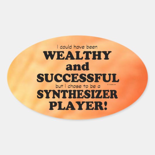 Synthesizer Wealthy & Succesvolle Oval Sticker (Voorkant)