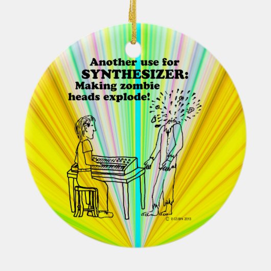 Synthesizer Zombie Explode Keramisch Ornament (Achterkant)