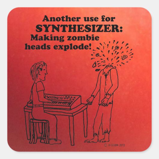Synthétiseur Sticker Carré Explosé Zombie (Devant)