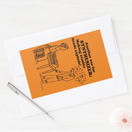 Synthétiseur Zombie Explode Sticker rectangulaire (Enveloppe)