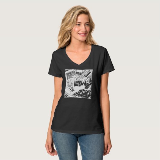 Synthétiseurs Pour Le Pullover De Musicien Électro (Devant entier)