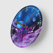 Synthwave 1980's Retro Space Time Horloge murale (Angle)