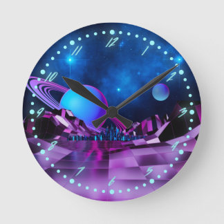 Synthwave 1980's Retro Space Time Horloge murale