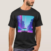 Synthwave auto uitgang retrowave futuresynth Sci F T-shirt (Voorkant)