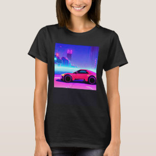 Synthwave auto uitgang retrowave futuresynth Sci F T-shirt