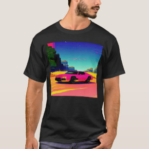 Synthwave auto uitgang retrowave futuresynth Sci F T-shirt