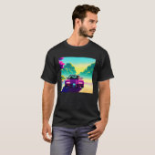 Synthwave car outrun retrowave futuresynth sci fi t-shirt (Voorkant volledig)