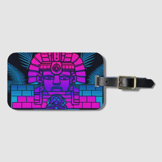 Synthwave Farao Bagagelabel (Voorkant (horizontaal))