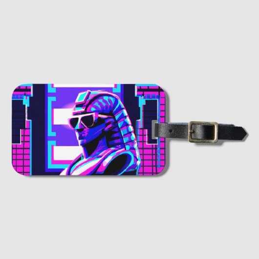Synthwave Farao Bagagelabel (Voorkant (horizontaal))