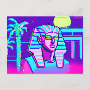 Synthwave Farao Briefkaart