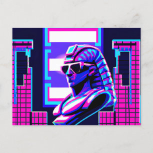 Synthwave Farao Briefkaart