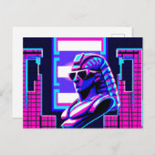 Synthwave Farao Briefkaart (Voorkant / Achterkant)