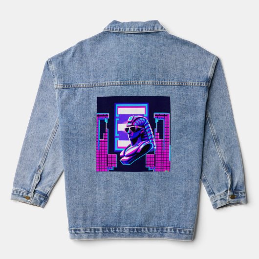Synthwave Farao Denim Jacket (Achterkant)