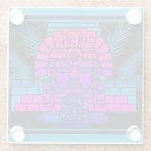 Synthwave Farao Glazen Onderzetter (Achterkant)