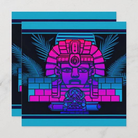 Synthwave Farao Kaart (Voorkant / Achterkant)