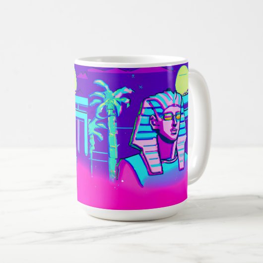 Synthwave Farao Koffiemok (Voorkant rechts)