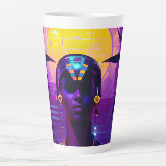 Synthwave Farao Latte Mok (Voorkant)