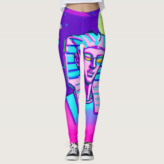 Synthwave Farao Leggings (Voorkant)