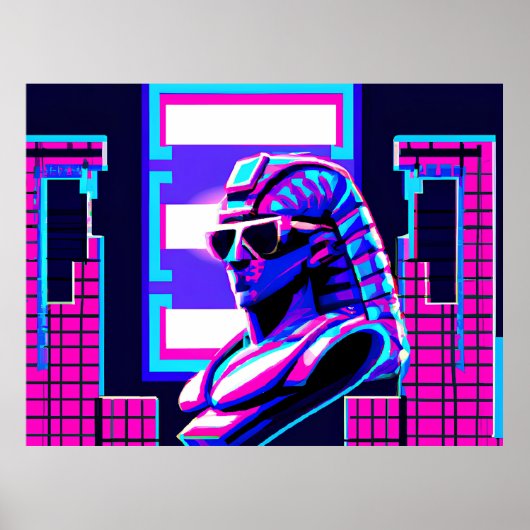 Synthwave Farao Poster (Voorkant)