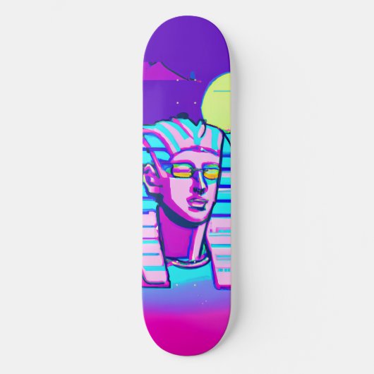 Synthwave Farao Skateboard (Voorkant)