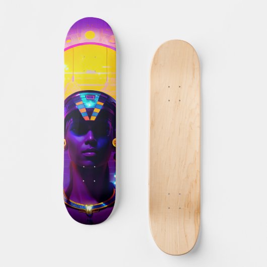 Synthwave Farao Skateboard (Voorkant)