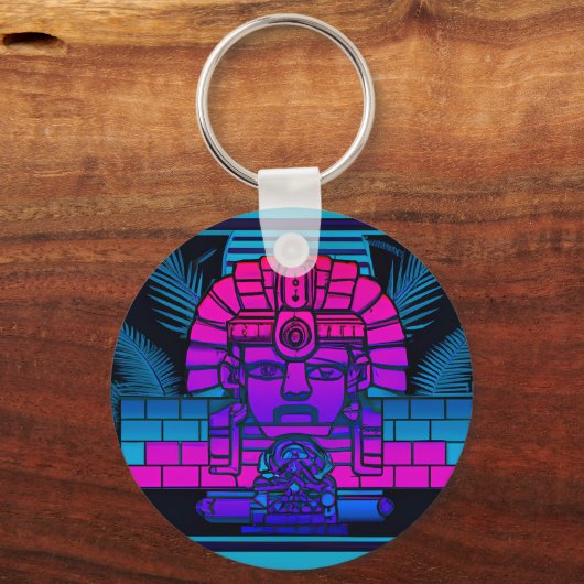 Synthwave Farao Sleutelhanger (Voorkant)