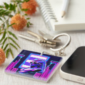 Synthwave Farao Sleutelhanger (Voorkant Rechts)