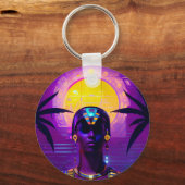 Synthwave Farao Sleutelhanger (Achterkant)