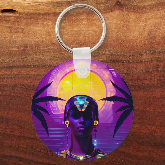 Synthwave Farao Sleutelhanger (Voorkant)