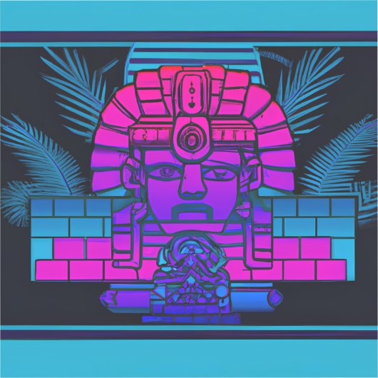 Synthwave Farao Sticker (Voorkant)