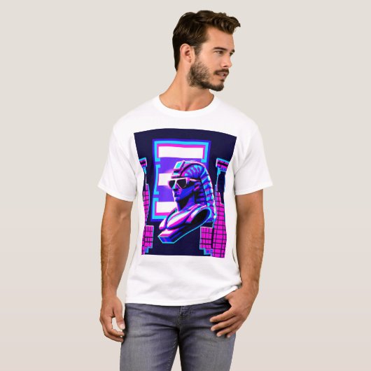 Synthwave Farao T-shirt (Voorkant volledig)
