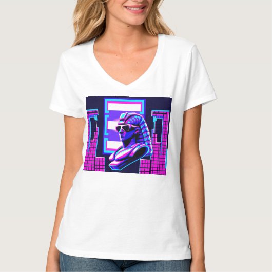 Synthwave Farao T-shirt (Voorkant)