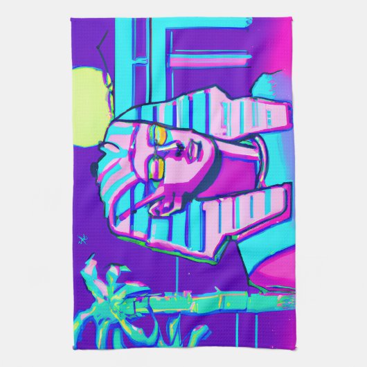 Synthwave Farao Theedoek (Verticaal)