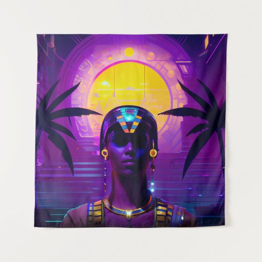 Synthwave Farao Wandkleed (Voorkant)