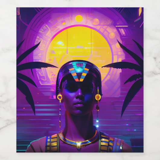 Synthwave Farao Wijn Etiket (Enkel label)