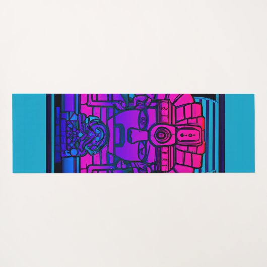 Synthwave Farao Yogamat (Achterkant (horizontaal))