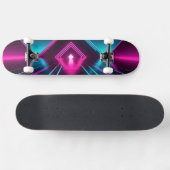 Synthwave Glowing Pyramid Tunnel Neon Sci-Fi Skateboard (Horizontaal)