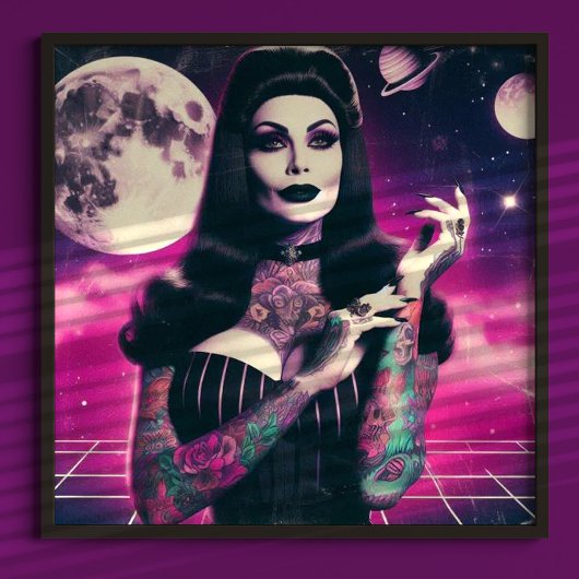 Synthwave Gothic Pin-up Poster
