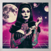 Synthwave Gothic Pin-up Poster (Voorkant)