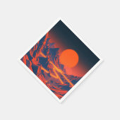 Synthwave Landschap met Neon Mountains Servet (Hoek)